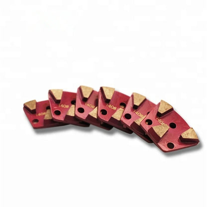 Metal Bond Diamond Grinding Shoes with Three Trapezoid Segments and M6 Thread Holes for Blastrac and ASL Concrete Grinders  12PC