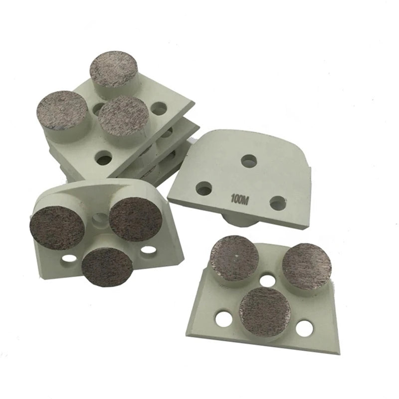 Metal Bond Diamond Grinding Block with Three Round Segments for Concrete and Terrazzo Floor - 12PCS