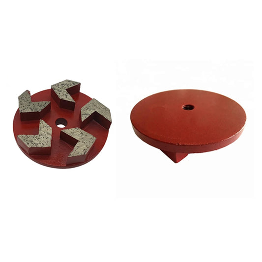 9PC Diamond Grinding Disc Set - 4 Inch with Five Arrow Segments, Thread Holes and Medium Bond Abrasive Floor Tooling for Concret