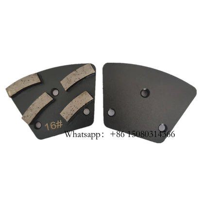 Medium Bond Hard Bonded Blastrac Floor Grinding Segments Grit 16 ASL Diamond Pads With M6 Thread Holes 9PCS