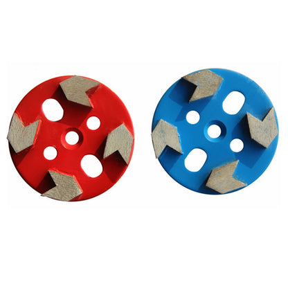 Universal 4" Diamond Floor Grinding Pads - High Sharpness with 5 Holes and 4 Arrow-Shaped Segments - Set of 12PCS