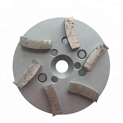 Double Post Concrete Grinding Wheel with 6 Diamond Bond Segments - 4 Inch Terrco Abrasive Plates - Set of 9PCS