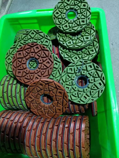 5Inch Diamond Floor Renew Wet/Dry Polishing Pad Metal Resin Pad For Grinding Stone Marble Granite Concrete Terrazzo Floor 10pcs