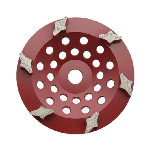 7-Inch Diamond Abrasive Grinding Disc with Six Star-Shaped Segments for Concrete Floor Polishing - 3PCS Round Polisher Plates