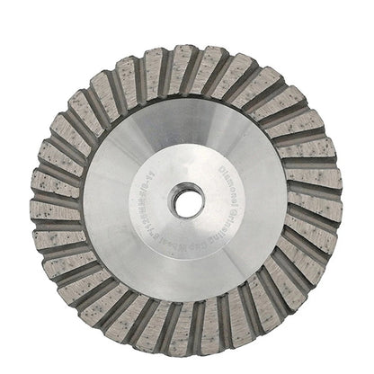 Diamond Grinding Disc for Concrete  9 Piece Set with Aluminium Base Stone Grinding Cup Wheel 4 & 5 Inch Continuous Rim Turbo