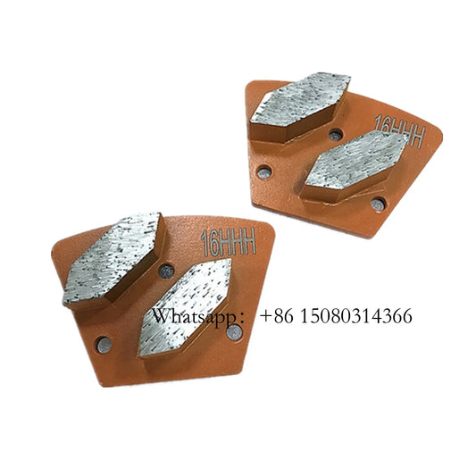 Three Thread Holes Blastrac Trapezoid Grinding Disc Diamatic Metal Bond Pads For ASL Concrete Floor Grinder 12PCS