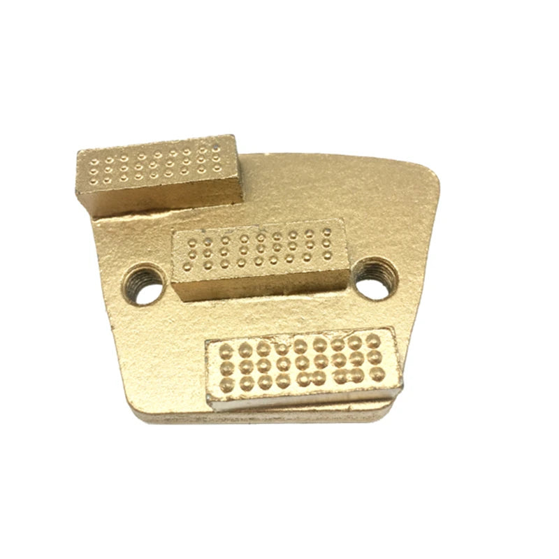 Blastrac Metal Diamond Grinding Block with Three Rectangle Dots Rough Diamond Segments for ASL Floor Grinder - 12PCS.