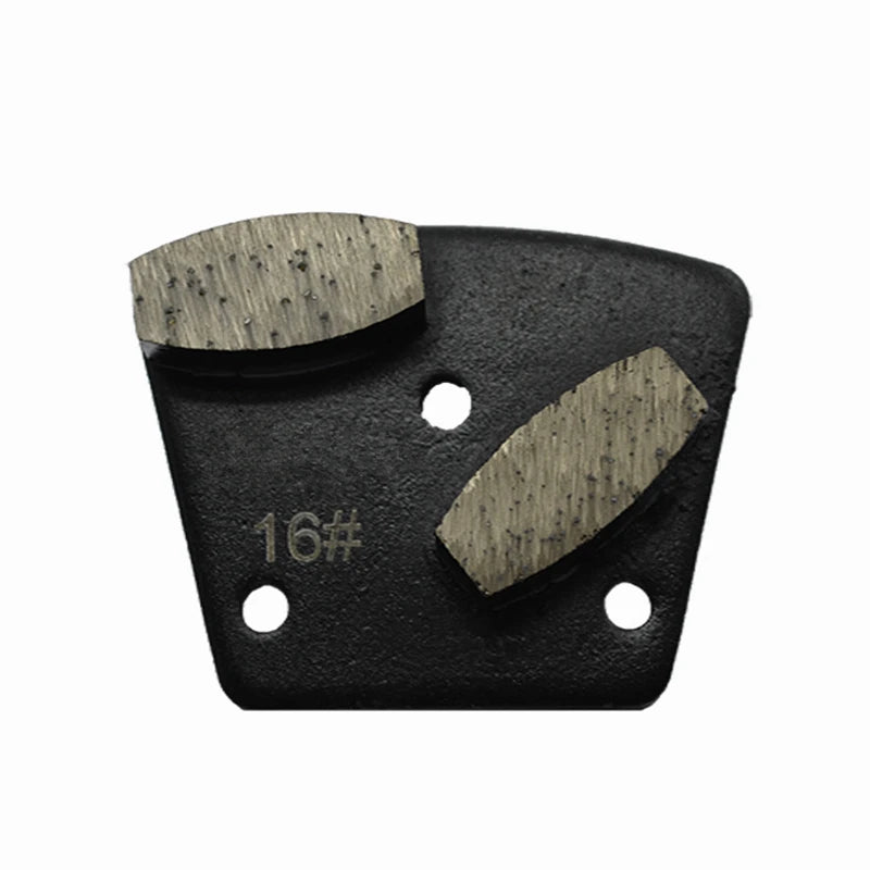 ASL Blastrac Trapezoid Diamond Grinding Shoes with Double Drum Segments for Concrete Polishing - 12PCS with M6 Thread Holes