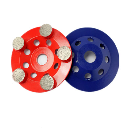Metal Bond Diamond Grinding Plate 5 Inch Round Segments with Rhombus Abrasive Bars for Concrete Rough Floor Polishing 9PCS