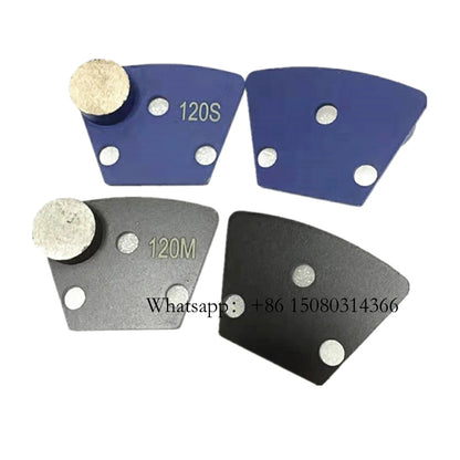 Trapezoid Concrete Abrasive Metal Wing Round Segment Blastrac Diamond Grinding Shoes For Cement Floor Polishing 12PCS