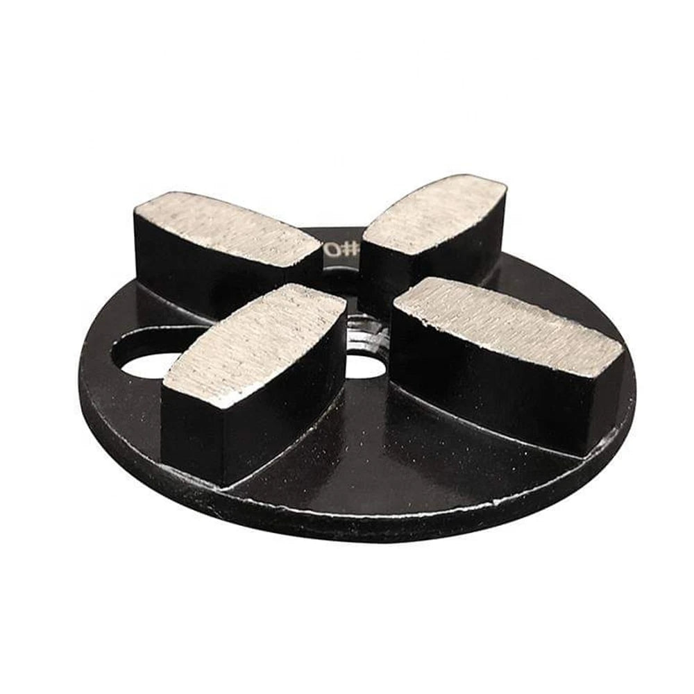 Magnetic Holes 4 Inch Diamond Grinding Plate with Drum Segments for Concrete Floor Polishing - 12PCS"