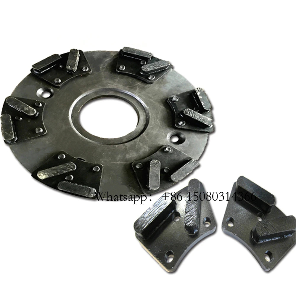 Three M6 Screw Holes Blastrac Grinding Plates Metal Bond Abrasive Floor Tools Diamond Pads With Two Segments 12PC