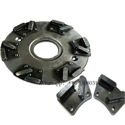 Three M6 Screw Holes Blastrac Grinding Plates Metal Bond Abrasive Floor Tools Diamond Pads With Two Segments 12PC
