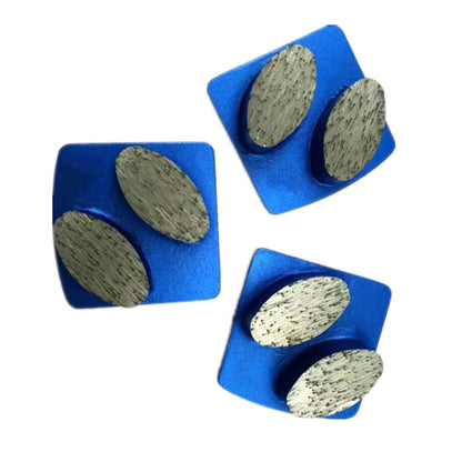 Husqvarna Diamond Grinding Shoes Oval Shape Segments Grinding Plates  Diamond Floor Disc With Two Ellipse Bars For Terrazzo Stone 12PCS
