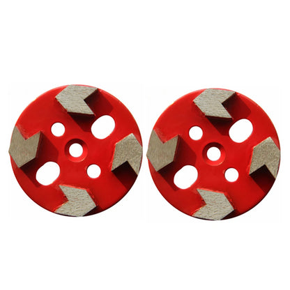 Universal 4" Diamond Floor Grinding Pads - High Sharpness with 5 Holes and 4 Arrow-Shaped Segments - Set of 12PCS
