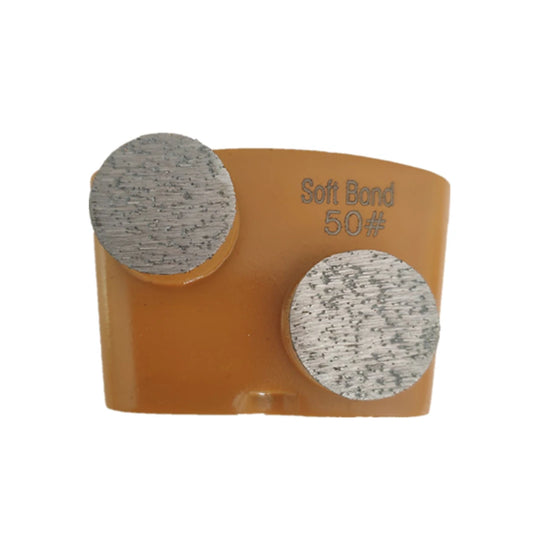 Yellow Soft Metal Bond Concrete Abrasive Disc with Double Round Grinding Bars for HTC EZ Grinder - 9PCS