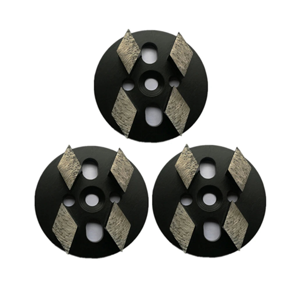 Universal 4 Inch Diamond Grinding Disc with Four Rhombus Segments for Concrete Floor Polishing - D100mm - 12PC