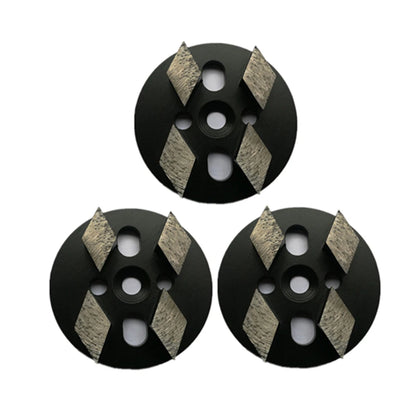 Universal 4 Inch Diamond Grinding Disc with Four Rhombus Segments for Concrete Floor Polishing - D100mm - 12PC