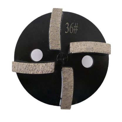 4 Inch Diamond Polishing Pads with Single Pin  Four Segment Bars12PCS Grit 36 for Concrete Grinding Wheels and Metal Floor Discs