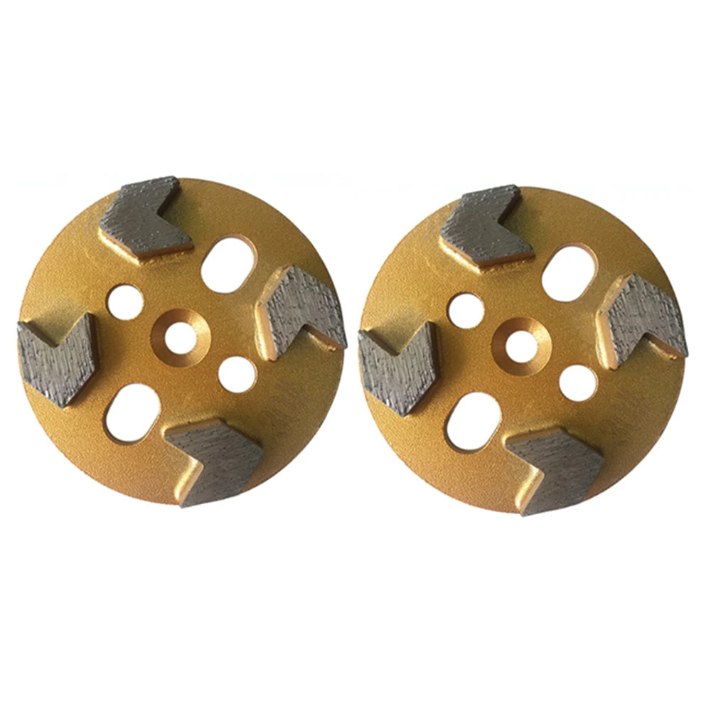 Universal 4" Diamond Floor Grinding Pads - High Sharpness with 5 Holes and 4 Arrow-Shaped Segments - Set of 12PCS