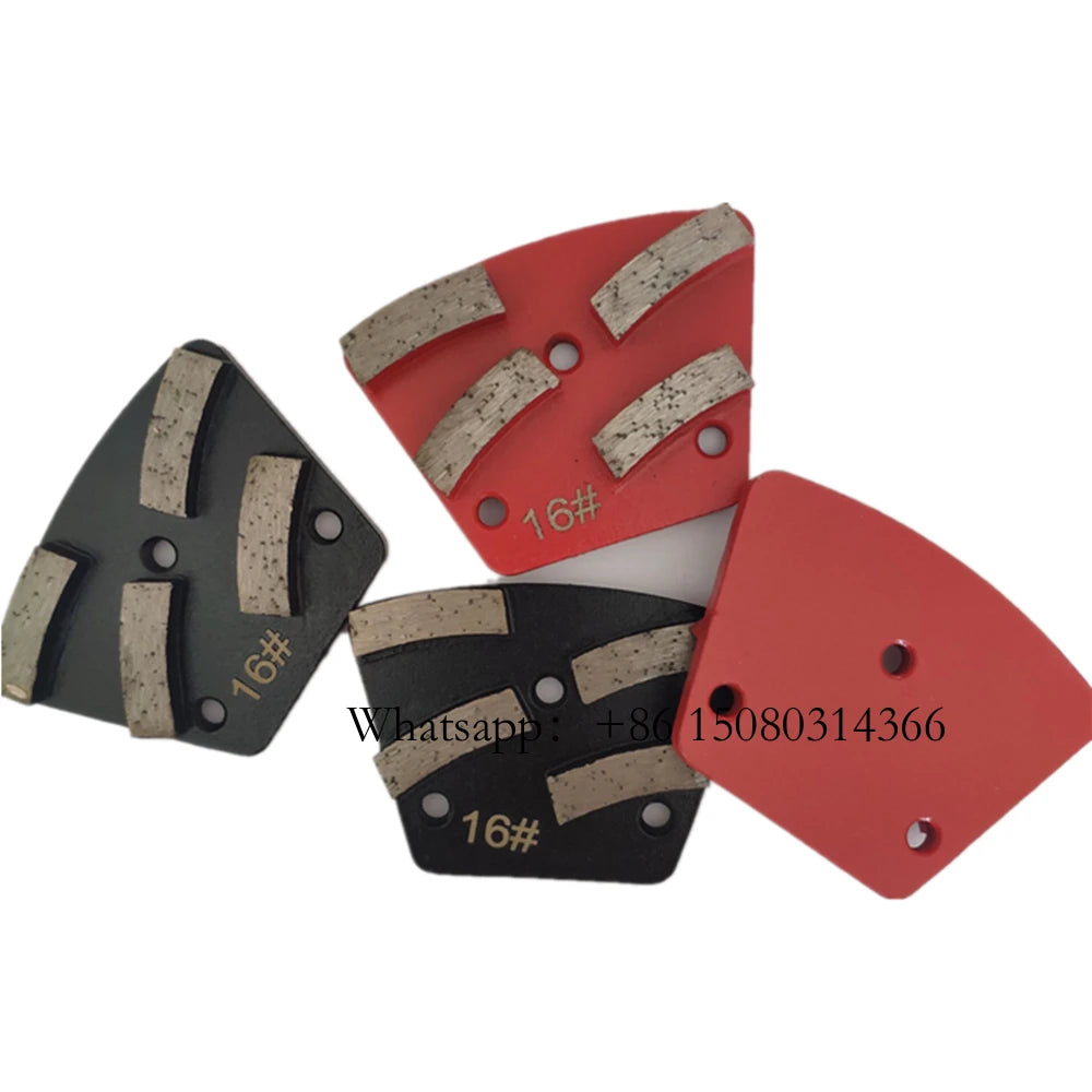 Medium Bond Hard Bonded Blastrac Floor Grinding Segments Grit 16 ASL Diamond Pads With M6 Thread Holes 9PCS