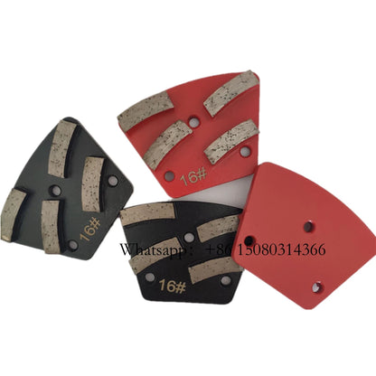 Medium Bond Hard Bonded Blastrac Floor Grinding Segments Grit 16 ASL Diamond Pads With M6 Thread Holes 9PCS