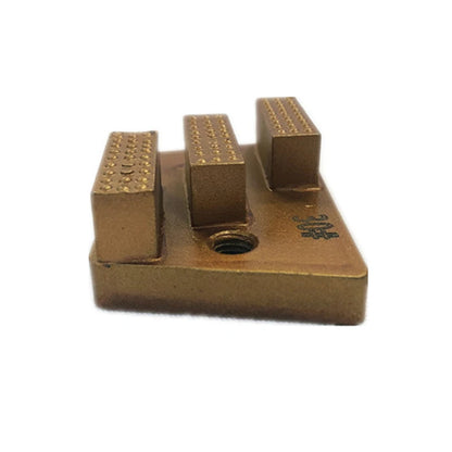 Blastrac Metal Diamond Grinding Block with Three Rectangle Dots Rough Diamond Segments for ASL Floor Grinder - 12PCS.