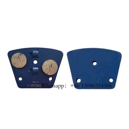 Blastrac Trapezoid PCD Grinding Shoes Double Quarter Diamond Pads With Two Round Segments Epoxy Removal 12PCS