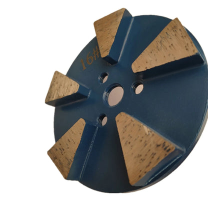 Metal Bond Diamond Grinding Plate 3 Inch Concrete Floor Polishing Disc With Screw Holes and Trapezoid Bars 9PCS