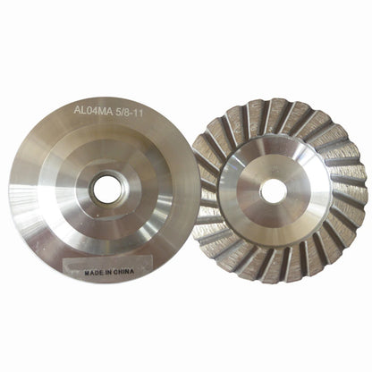 Diamond Grinding Disc for Concrete  9 Piece Set with Aluminium Base Stone Grinding Cup Wheel 4 & 5 Inch Continuous Rim Turbo
