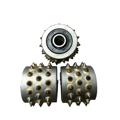 Bush Hammer Roller Three Rows 45 Teeth Diamond Carbide Tips   for Stone Surface and Concrete Floor Grinding 12PCS