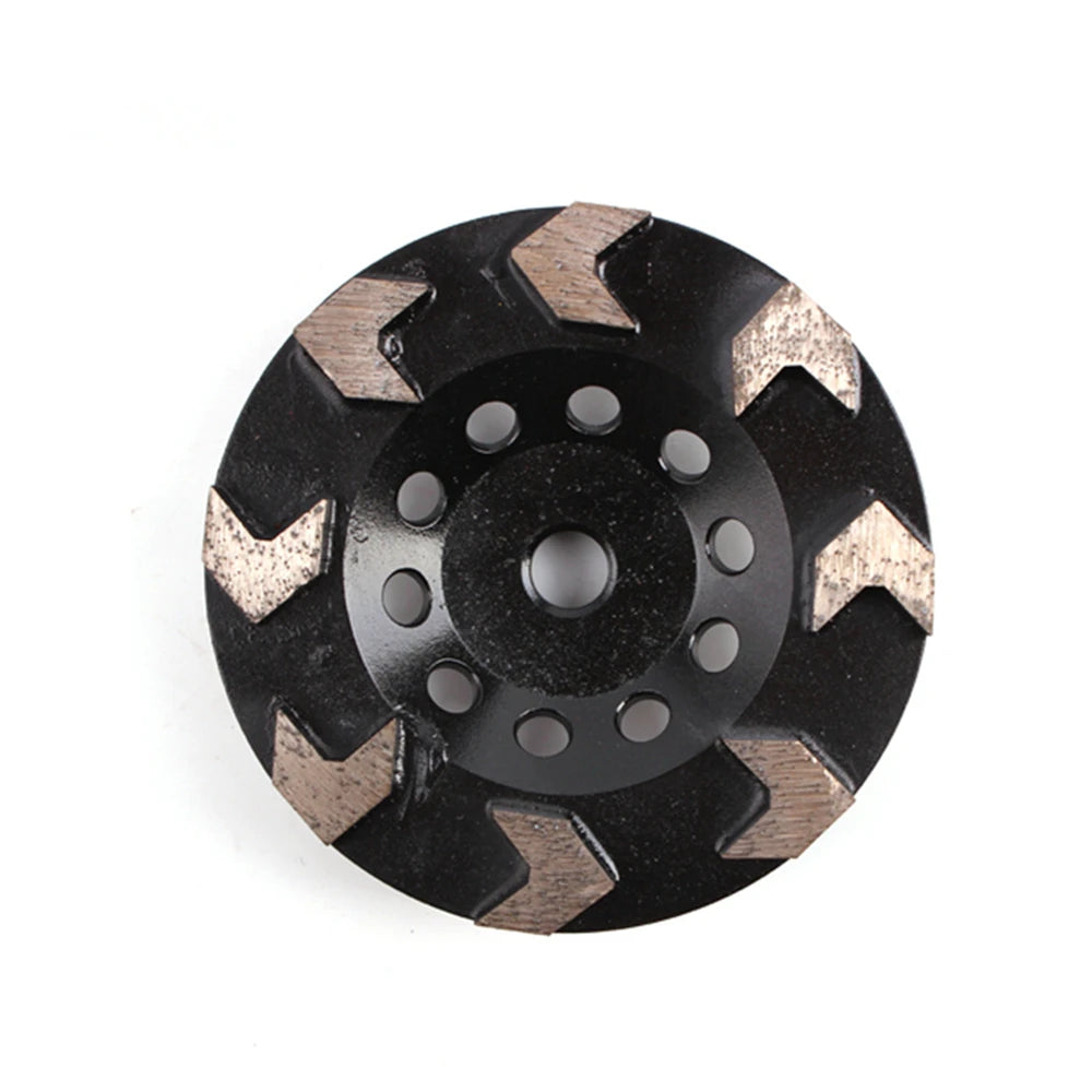6 Inch Diamond Stone Grinding Pad for Concrete Floors with Eight Arrow Segments and M14 Screw Hole for Angle Grinder Set of 9PCS