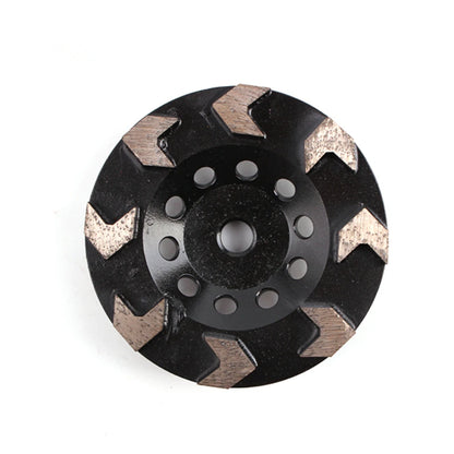 6 Inch Diamond Stone Grinding Pad for Concrete Floors with Eight Arrow Segments and M14 Screw Hole for Angle Grinder Set of 9PCS