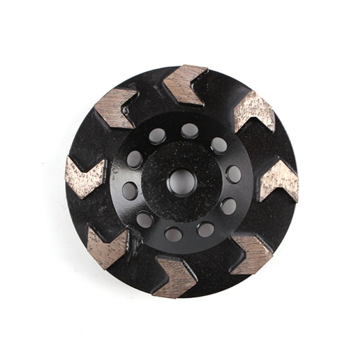 6 Inch Diamond Stone Grinding Pad for Concrete Floors with Eight Arrow Segments and M14 Screw Hole for Angle Grinder Set of 9PCS