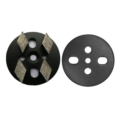 Universal 4 Inch Diamond Grinding Disc with Four Rhombus Segments for Concrete Floor Polishing - D100mm - 12PC
