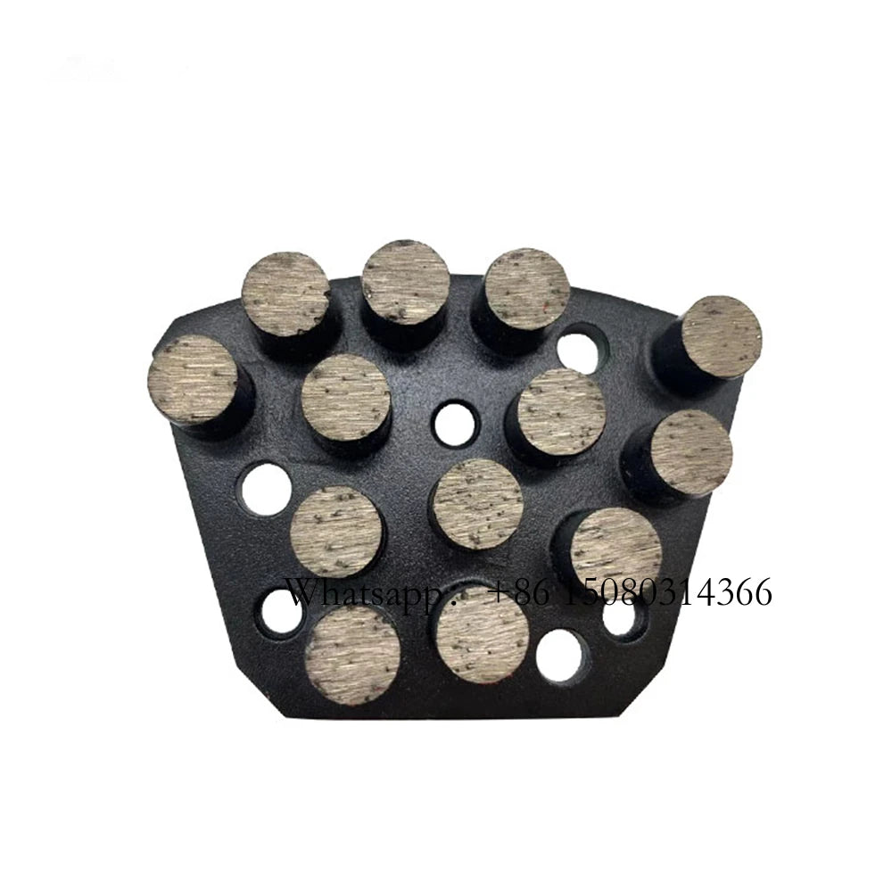 Thirteen Round Grinding Segments Blastrac Diamond Polishing Pads ASL Trapezoid Head For Iron Horse Machine 12PCS
