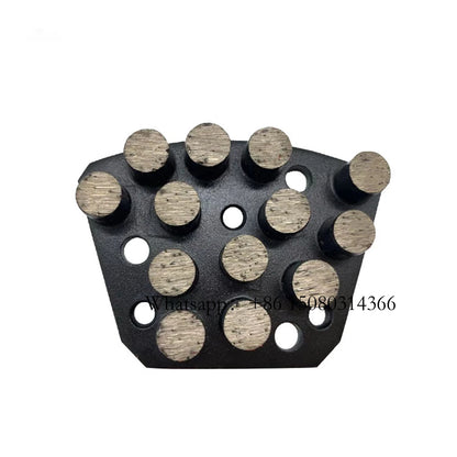 Thirteen Round Grinding Segments Blastrac Diamond Polishing Pads ASL Trapezoid Head For Iron Horse Machine 12PCS