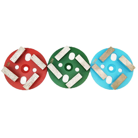 12PCS 4 Inch Diamond Grinding Cup Wheel - Disc with 4 Segments for Rough Terrazzo Floor, 12mm Thickness, High Efficiency