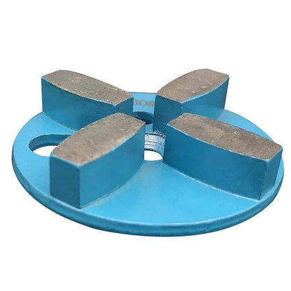 Magnetic Holes 4 Inch Diamond Grinding Plate with Drum Segments for Concrete Floor Polishing - 12PCS"