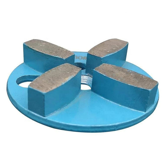 Magnetic Holes 4 Inch Diamond Grinding Plate with Drum Segments for Concrete Floor Polishing - 12PCS"