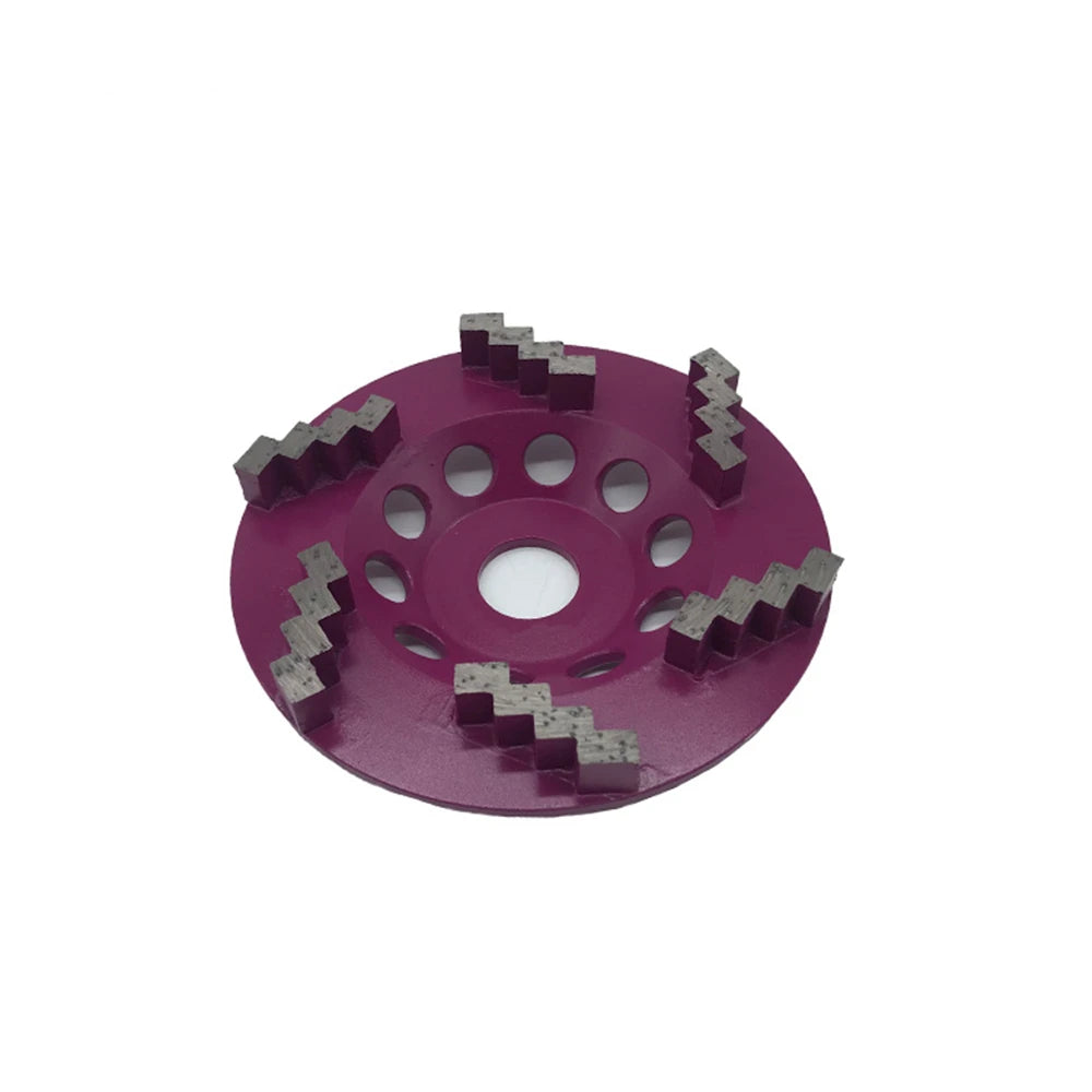 Aggressive Diamond Grinding Wheel Cup 5 Inch D125mm with Six Zigzag Segments for Concrete Sanding, M14 Thread Holes, 9PCS