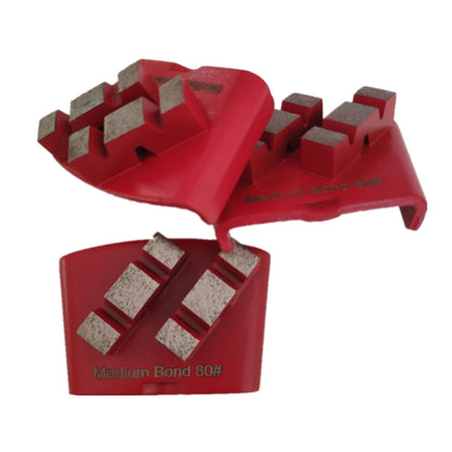 HTC  EZchange Diamond Grinding Pads with Two M-Shaped Metal Bond Segments for Coarse Concrete Flooring 12PCS