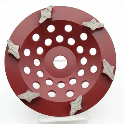 7-Inch Diamond Abrasive Grinding Disc with Six Star-Shaped Segments for Concrete Floor Polishing - 3PCS Round Polisher Plates