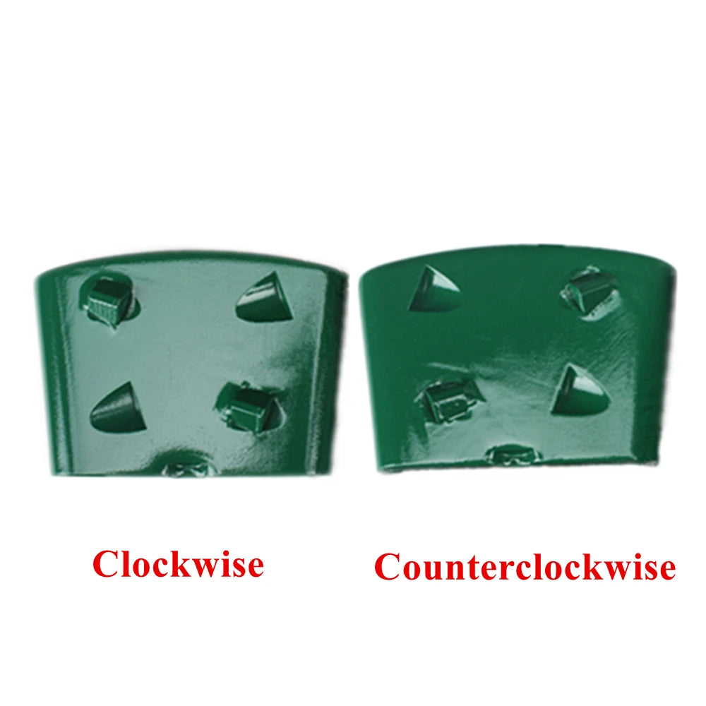 REX Super Type Polycrystalline Diamond  HTC  Quick Lock PCD Segments - Two Quarter Grinding Shoes for Concrete Floor Polishing 9PC
