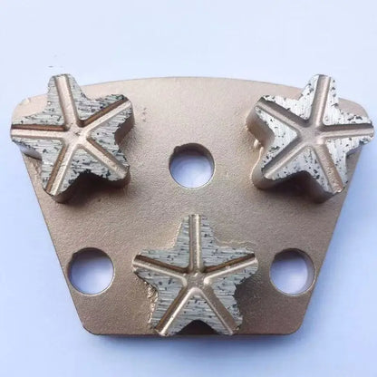 9PCS Trapezoid Diamond Grinding Shoes Disc with Triple Stars Segments for Concrete and Terrazzo Floor ASL Wolfpack FreeShipping