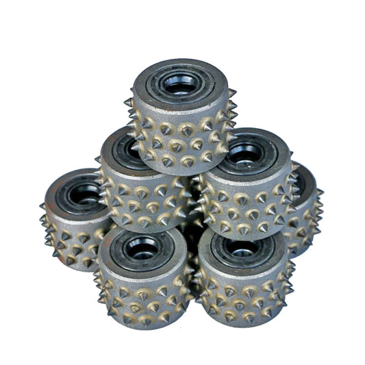 Bush Hammer Roller Three Rows 45 Teeth Diamond Carbide Tips   for Stone Surface and Concrete Floor Grinding 12PCS