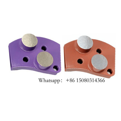 Unique Blastrac Blank Diamond Grinding Shoes Two Round Segments Concrete Pads With Three M6 Thread Holes 12PCS