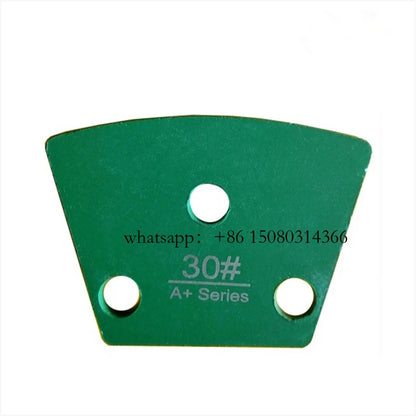 12PC Blastrac Diamond Grinding Plates with Three Rectangle Segments and Thread Holes for ASL Concrete Floor Pad