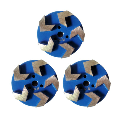 3 Inch D83mm Back Sticking Diamond Grinding Pads with Five Sharp Arrow Segments for Concrete Floor Polishing 9PCS