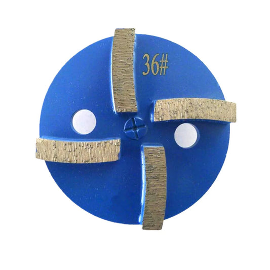 4 Inch Diamond Polishing Pads with Single Pin  Four Segment Bars12PCS Grit 36 for Concrete Grinding Wheels and Metal Floor Discs